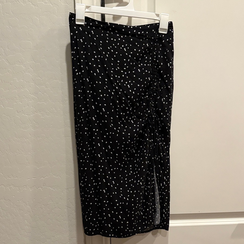 URBAN Romantics Black and White Dotted Pencil Skirt